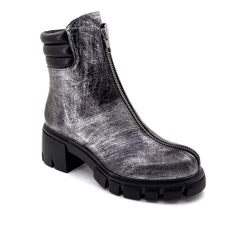 Fruit 9254 Metallic Grey Leather Ivoire Chaussures