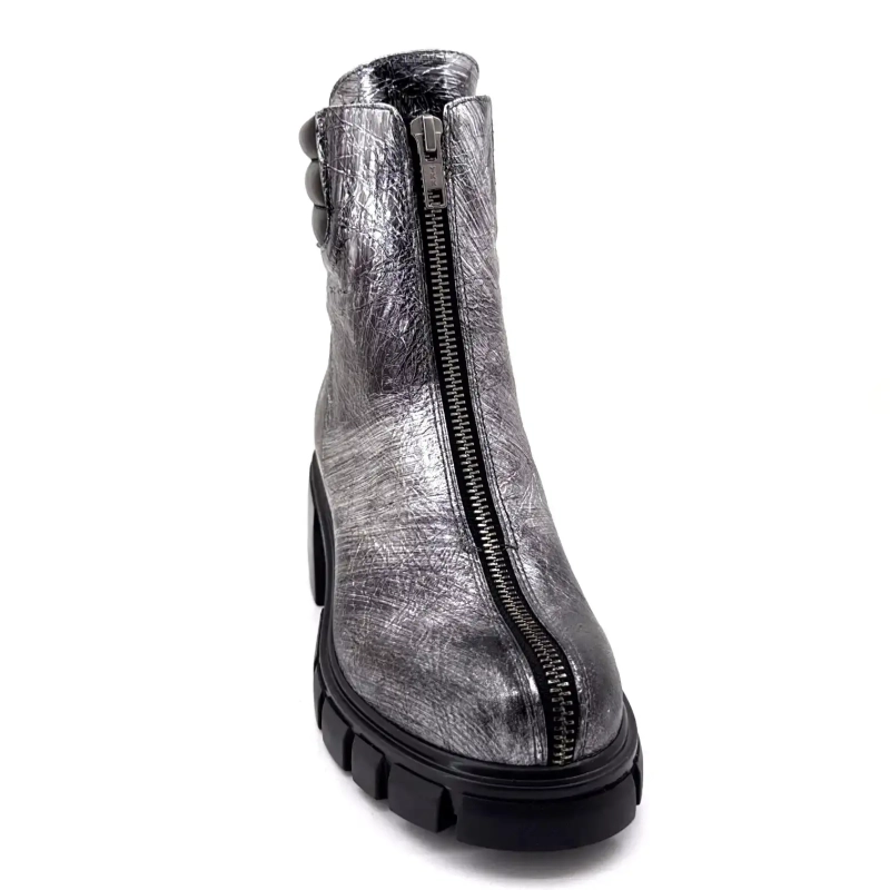 Fruit 9254 Metaliczna szara skóra Ivoire Chaussures