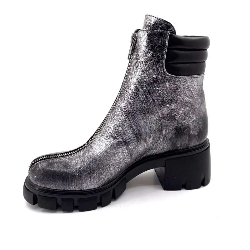 Fruit 9254 Metallisk grå læder Ivoire Chaussures