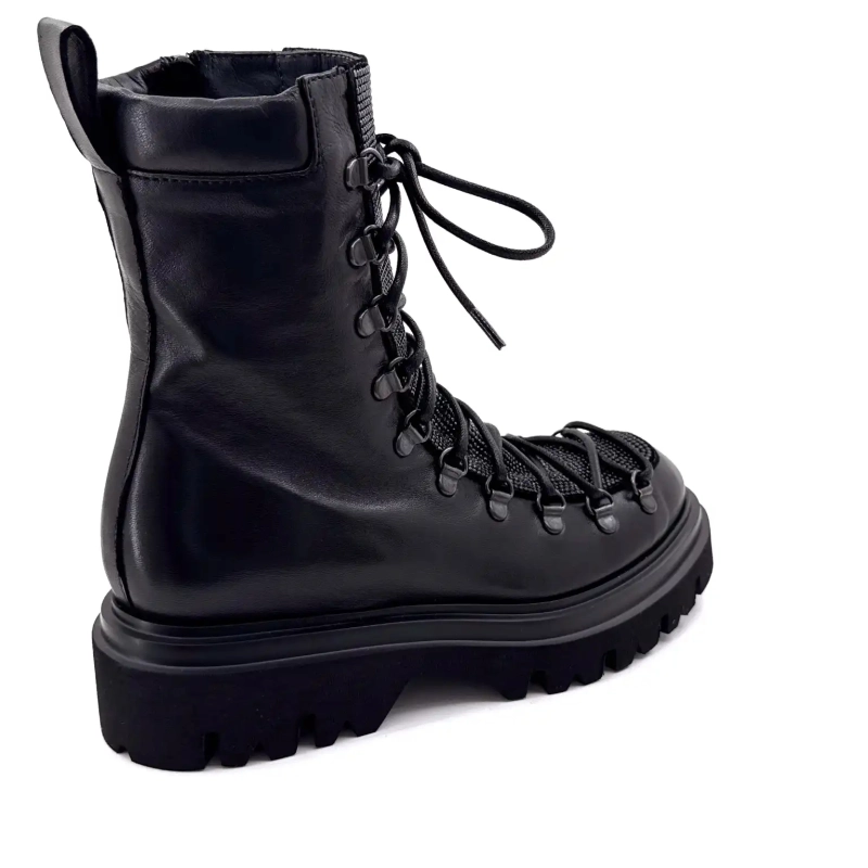 Frukt 9378 Svart Lær Ivoire Chaussures