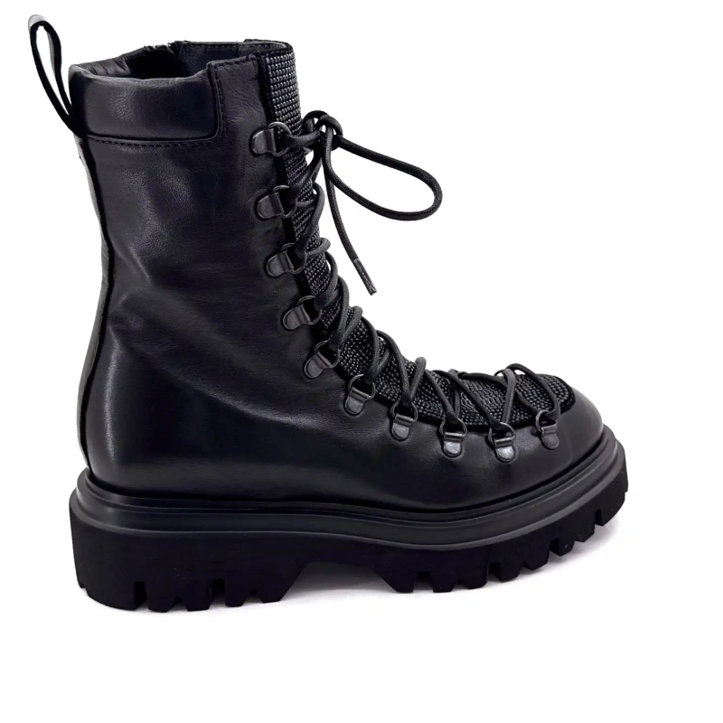 Fruit 9378 Schwarzes Leder Ivoire Chaussures