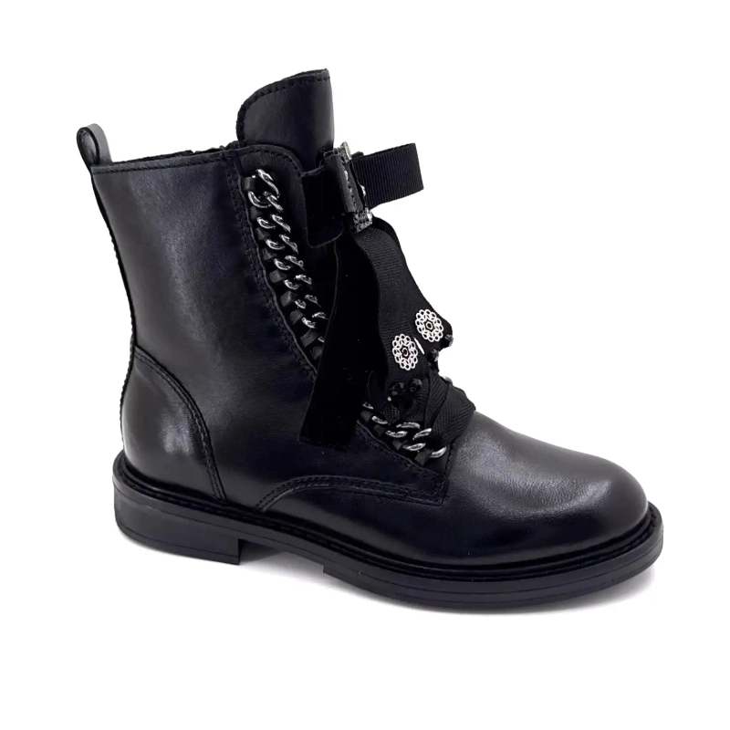 Mjus T81204 102 Cuir Noir Bijoux Ivoire Chaussures