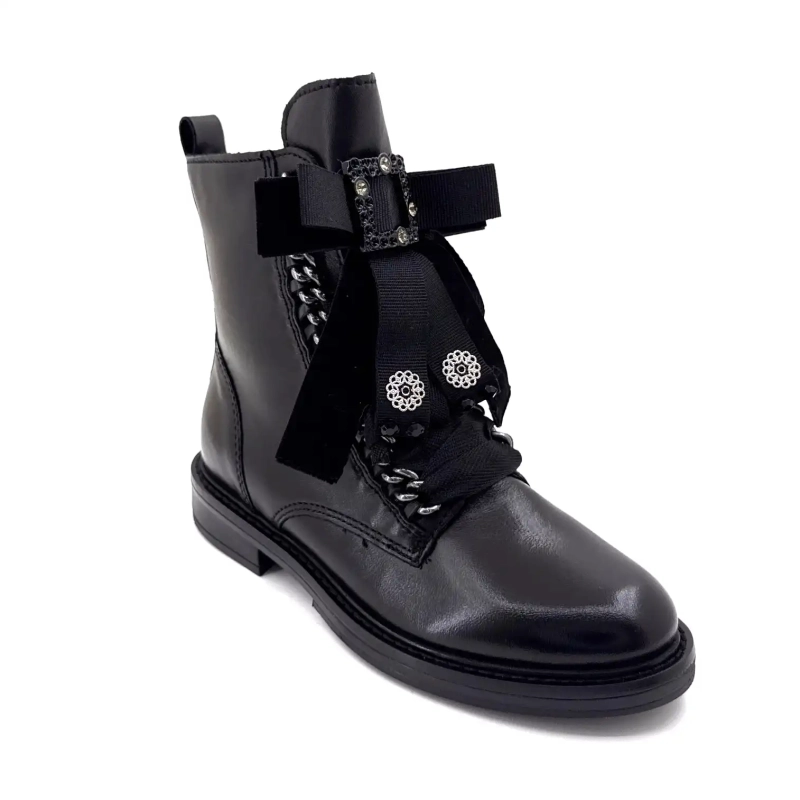 Mjus T81204 102 Cuir Noir Bijoux Ivoire Chaussures