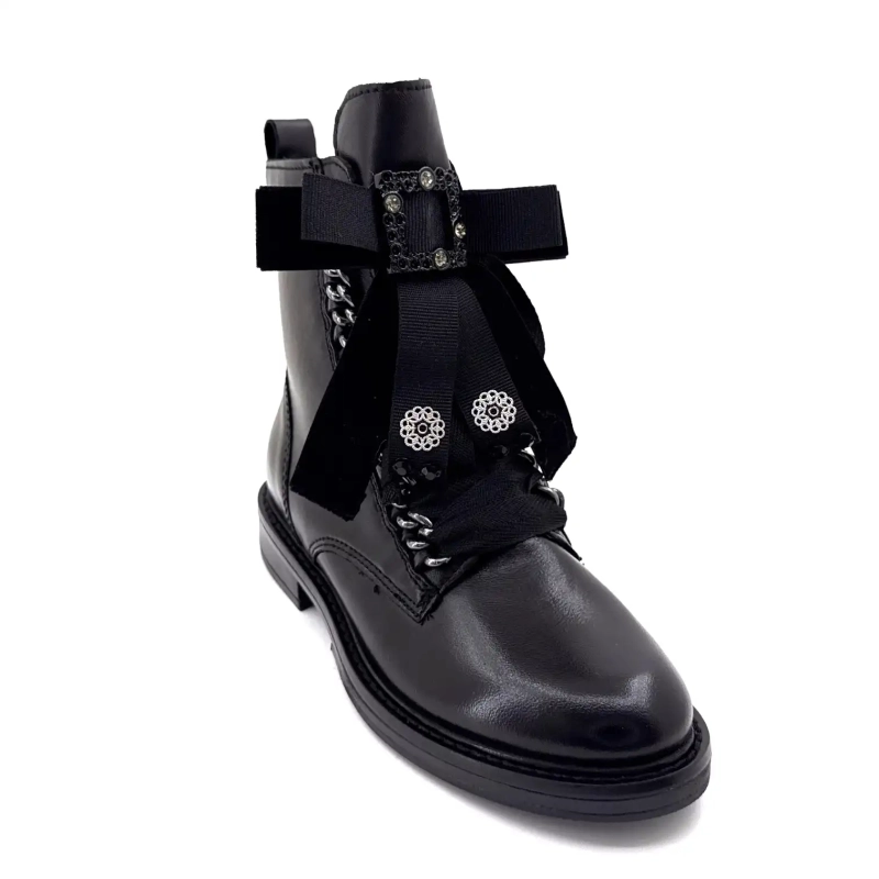 Mjus T81204 102 Cuir Noir Bijoux Ivoire Chaussures