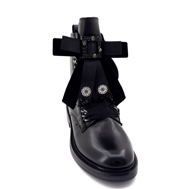 Mjus T81204 102 Cuir Noir Bijoux Ivoire Chaussures