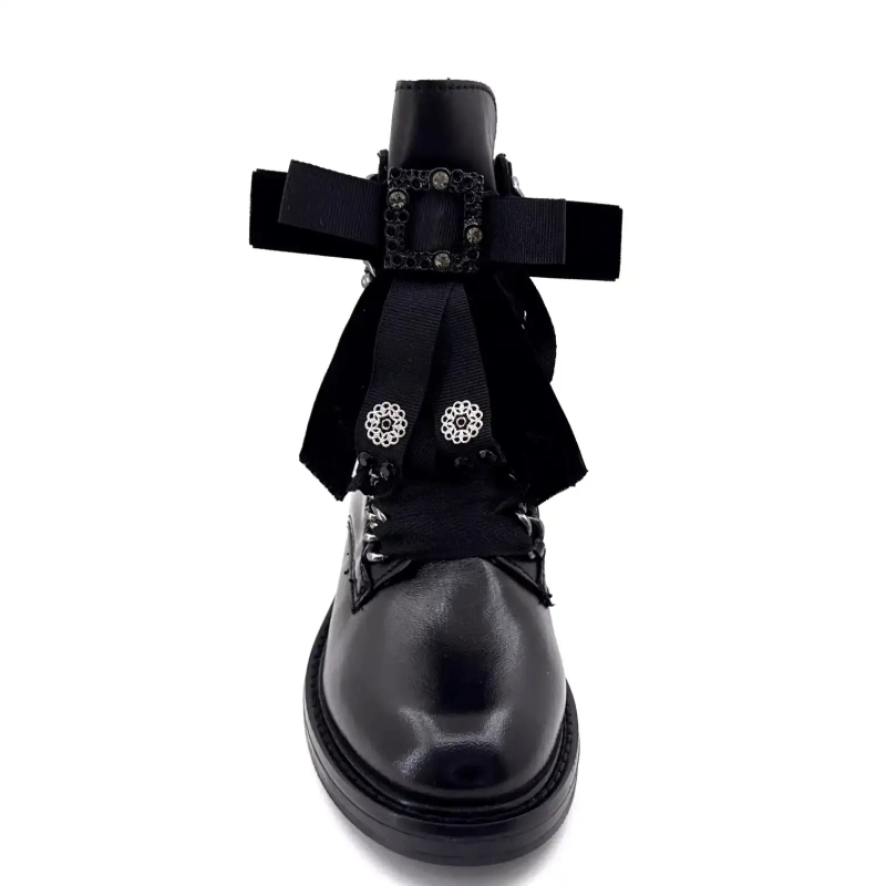 Mjus T81204 102 Cuir Noir Bijoux Ivoire Chaussures