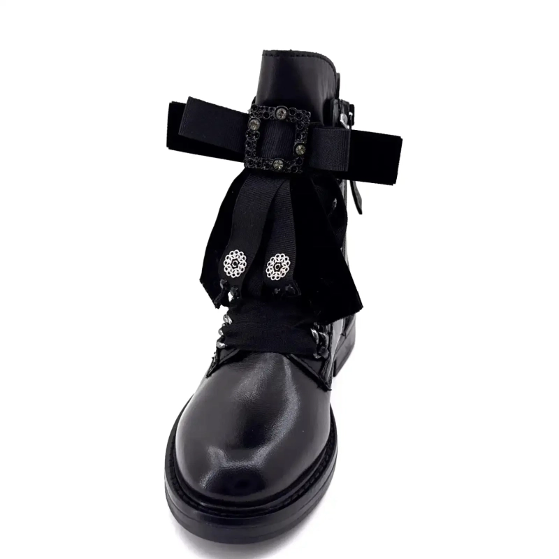 Mjus T81204 102 Cuir Noir Bijoux Ivoire Chaussures