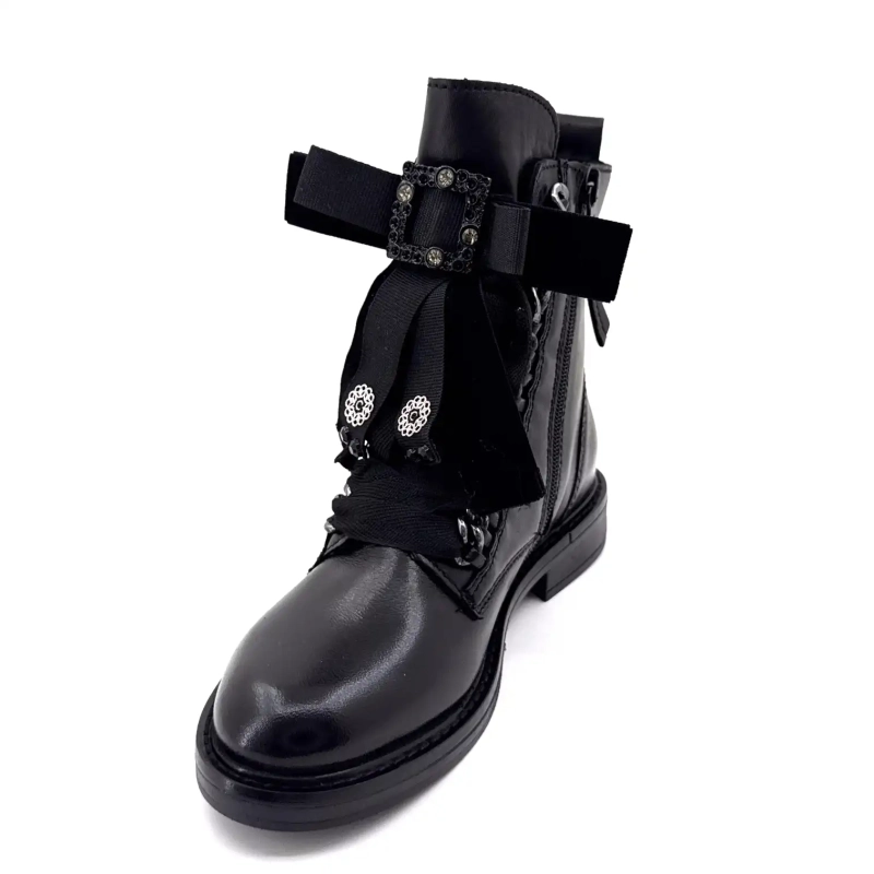 Mjus T81204 102 Cuir Noir Bijoux Ivoire Chaussures