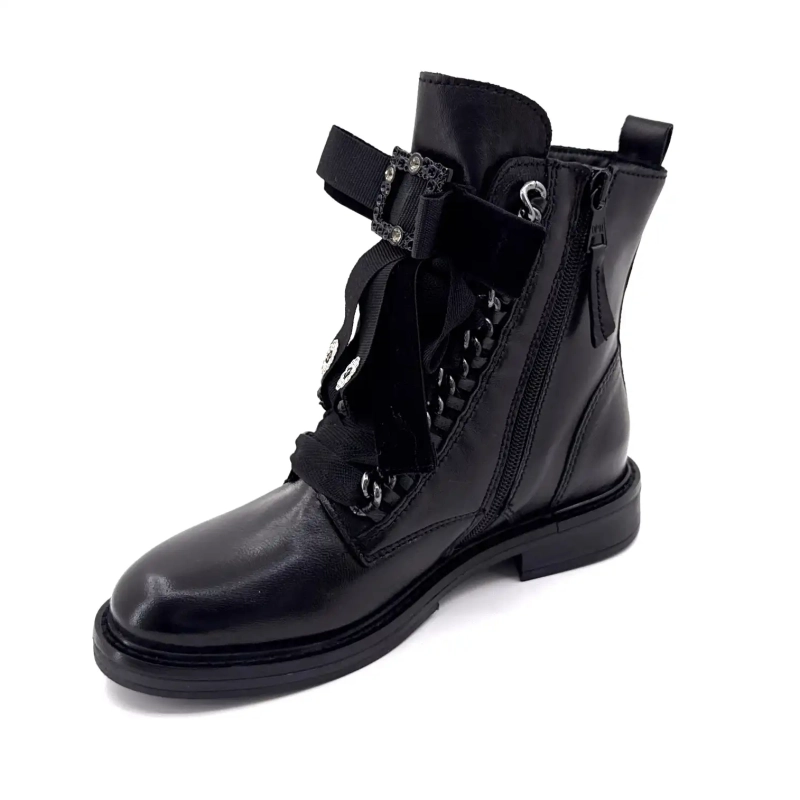 Mjus T81204 102 Cuir Noir Bijoux Ivoire Chaussures