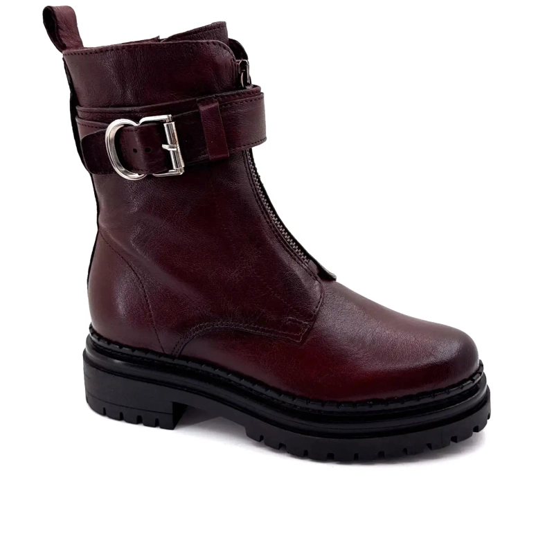 Mjus L97202 101 6345 Cuir Bordeaux Ivoire Chaussures