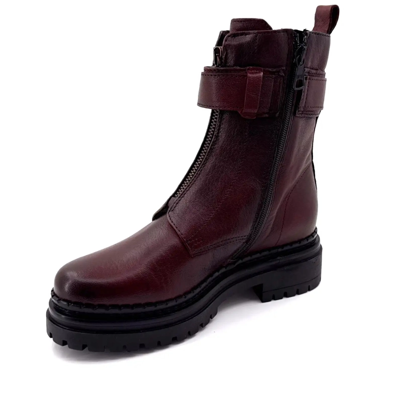Mjus L97202 101 6345 Cuir Bordeaux Ivoire Chaussures