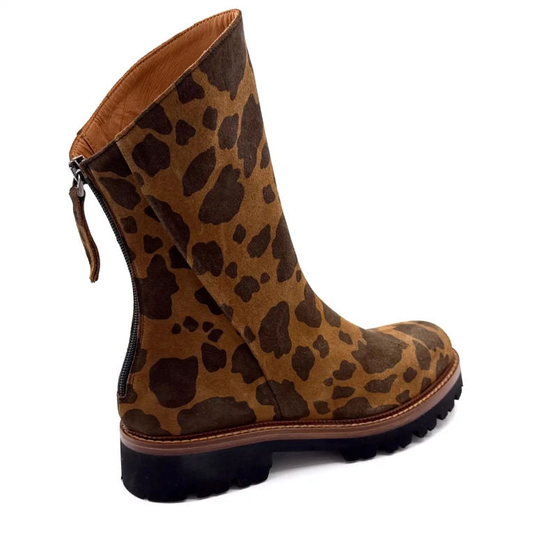 Ivoire 3270 Carrie 20 Suede Leo Print Brown Ivoire Chaussures