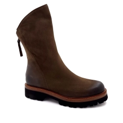 Botas de cano curto Carrie 20 em couro marrom lavado, cor marfim, Ivoire 3270 %shop-name%