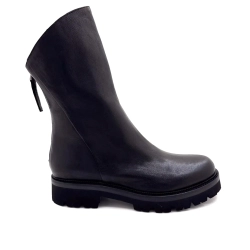 Botas de cano curto Carrie 20 em couro preto, modelo Ivoire 3270 - %shop-name%