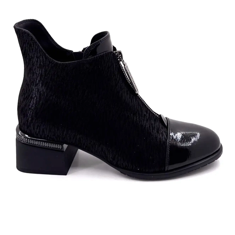 Métamorfose Vanina Cuir Daim Noir Ivoire Chaussures