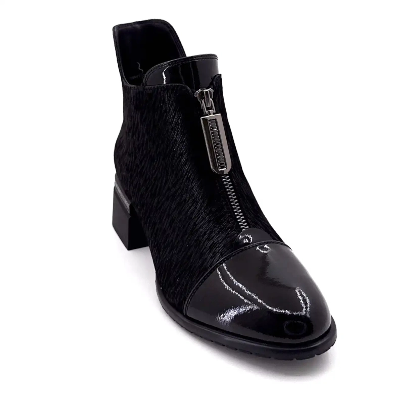 Metamorfose Vanina Black Suede Leather Ivoire Chaussures