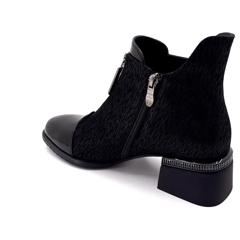 Metamorfose Vanina Black Suede Leather Ivoire Chaussures