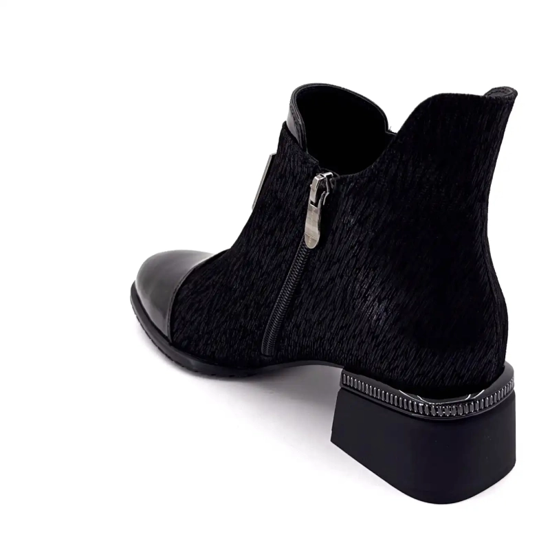 Métamorfose Vanina Cuir Daim Noir Ivoire Chaussures