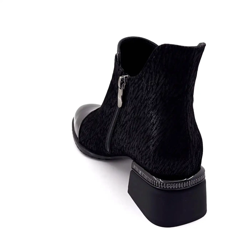 Metamorfose Vanina Black Suede Leather Ivoire Chaussures
