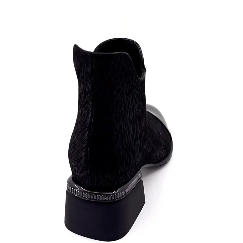 Metamorfose Vanina Pelle Scamosciata Nera Ivoire Chaussures