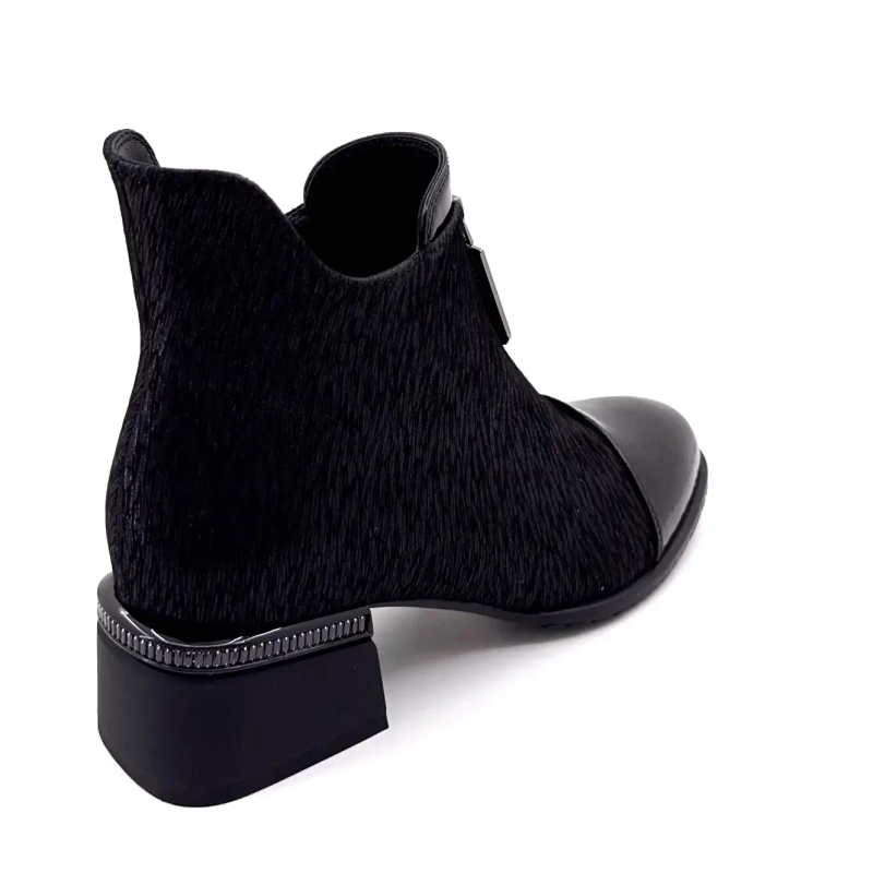 Metamorfose Vanina svart semsket skinn Ivoire Chaussures