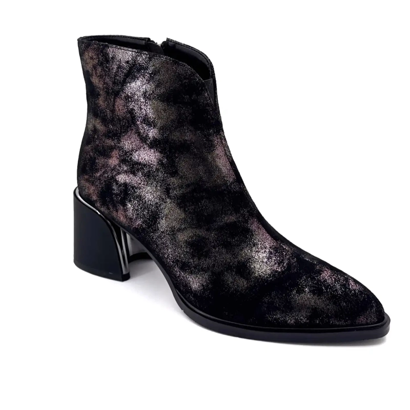 Metamorphose Vahe Piele Suede Negru Bronz Ivoire Chaussures