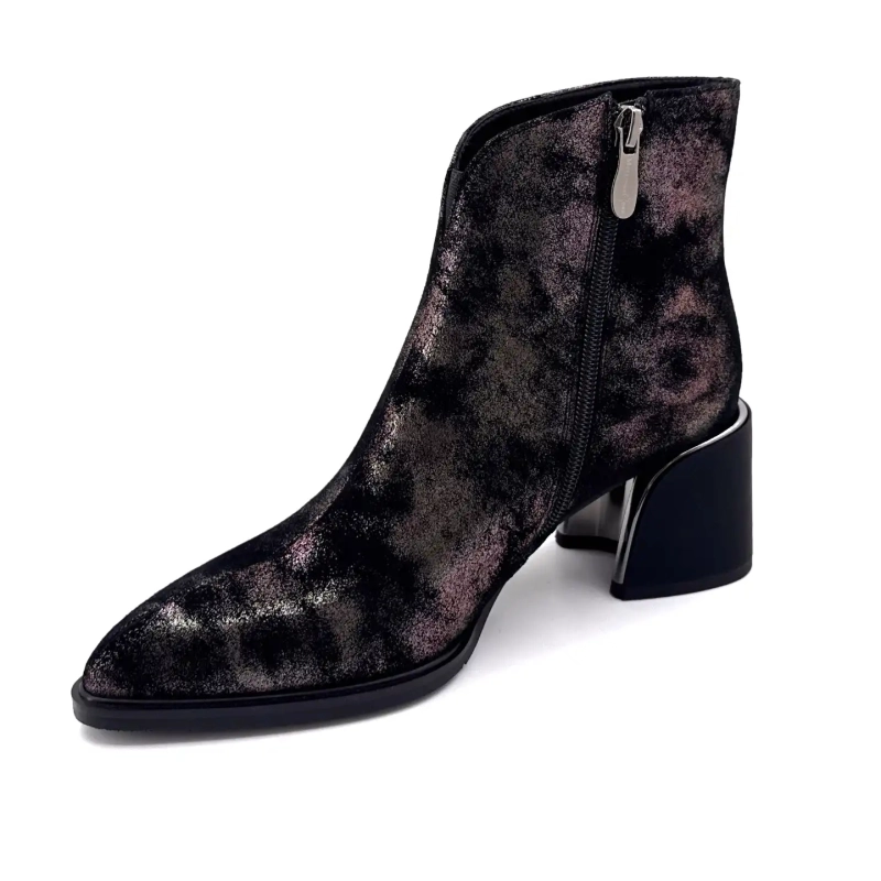 Metamorphose Vahe Skinn Semsket Skinn Svart Bronse Ivoire Chaussures