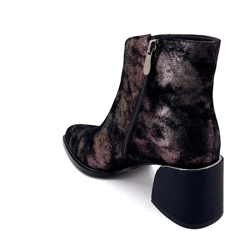 Métamorfose Vahe Cuir Daim Noir Bronze Ivoire Chaussures