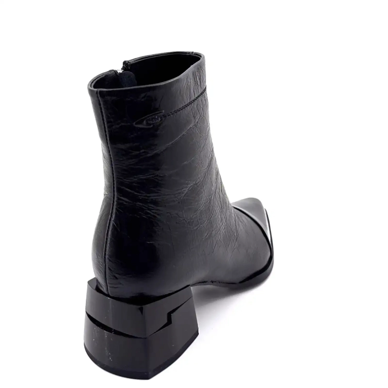 Métamorfose Valoreille Cuir Craquelé Noir Ivoire Chaussures