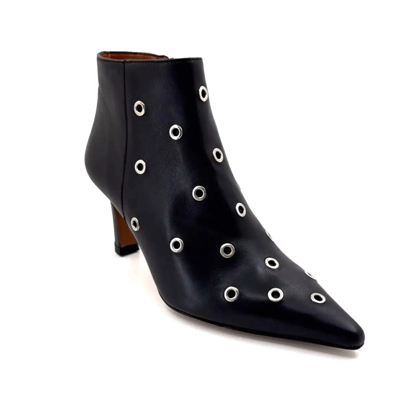 Angel Alarcon 25558 Schwarzes Leder Ivoire Chaussures