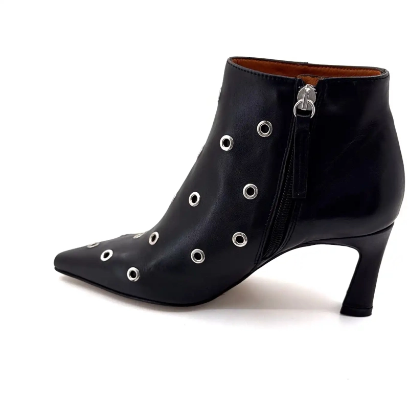 Angel Alarcon 25558 Schwarzes Leder Ivoire Chaussures