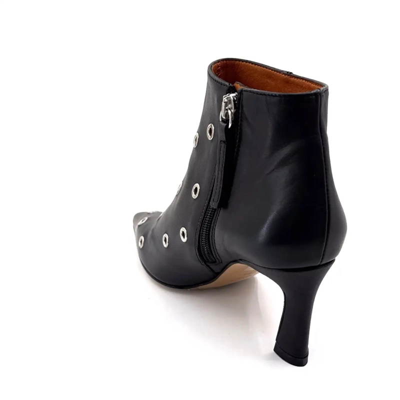 Angel Alarcon 25558 Black Leather Ivoire Chaussures