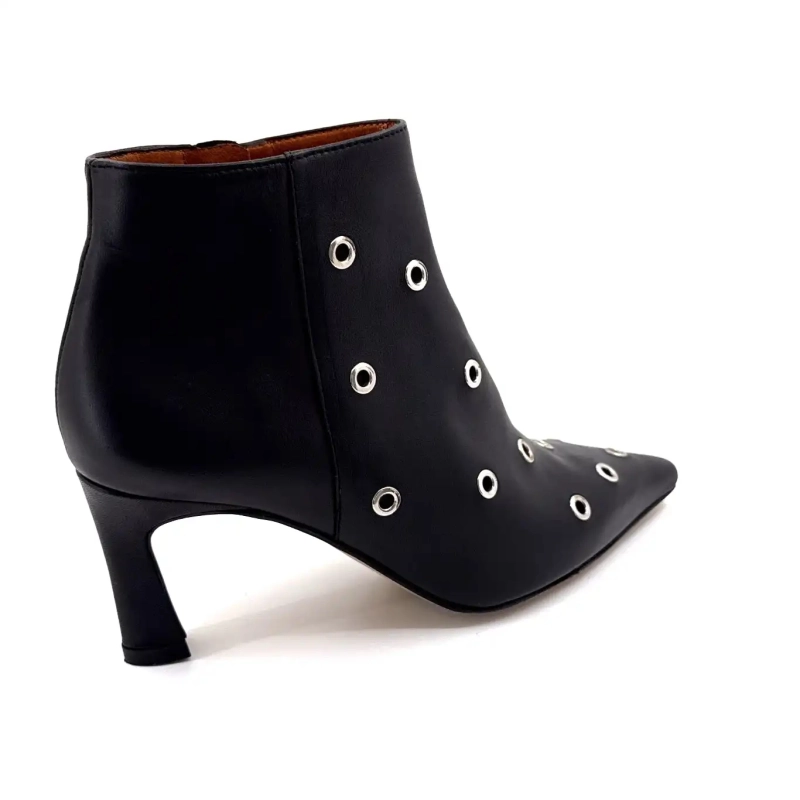 Angel Alarcon 25558 Black Leather Ivoire Chaussures