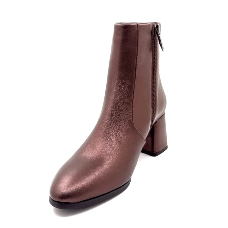 Regarde Le Ciel Millie-01 Bronze Couro Ébano Ivoire Chaussures