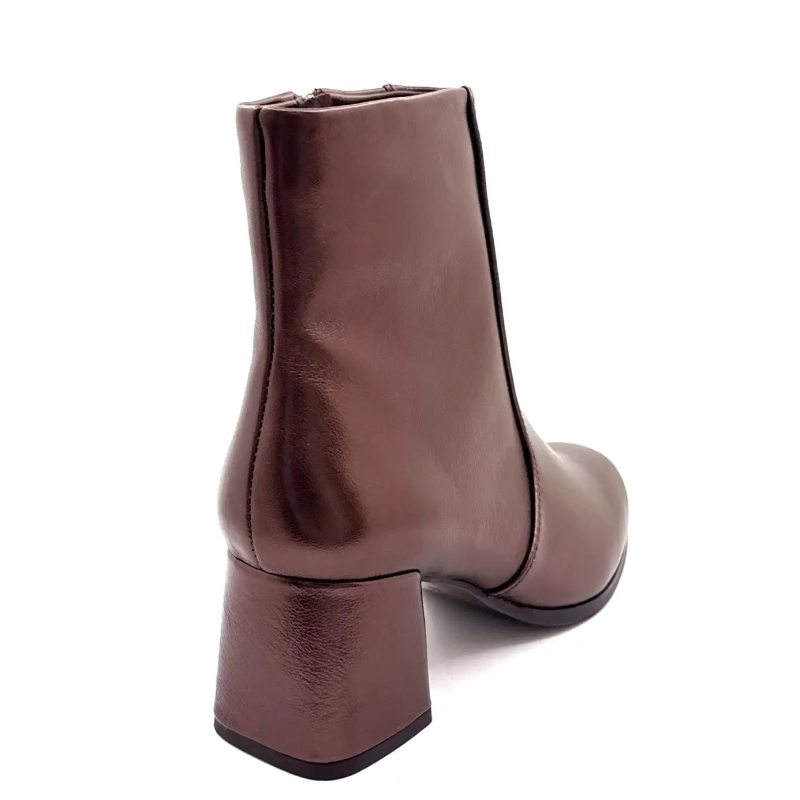 Regarde Le Ciel Millie-01 Bronzo Pelle Ebano Ivoire Chaussures