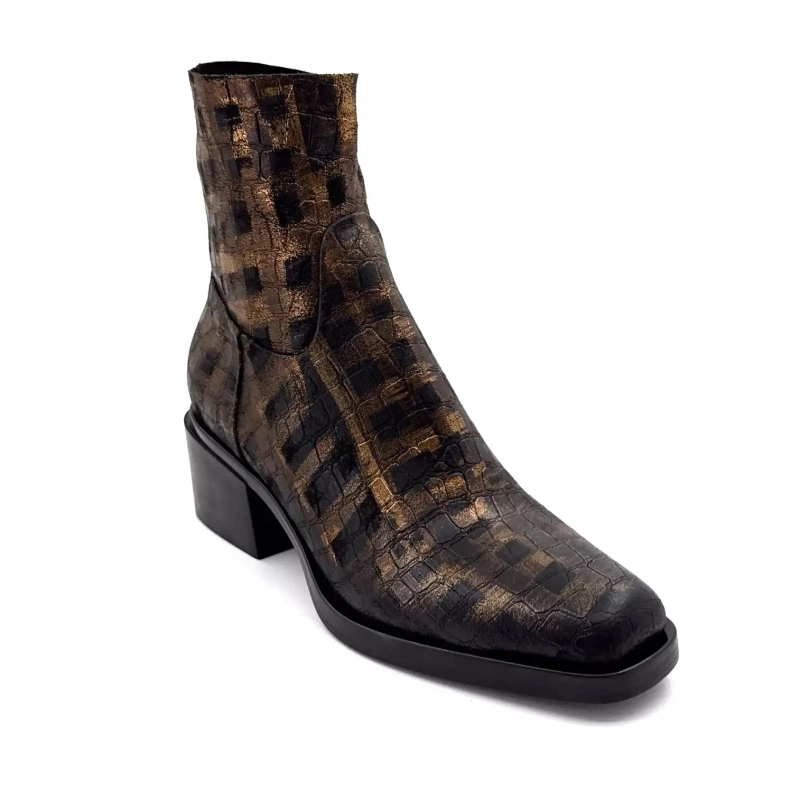 Elena iachi E4424 Aramis Læder Moro Bronze Ivoire Chaussures