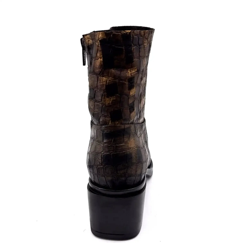 Elena iachi E4424 Aramis Couro Moro Bronze Ivoire Chaussures