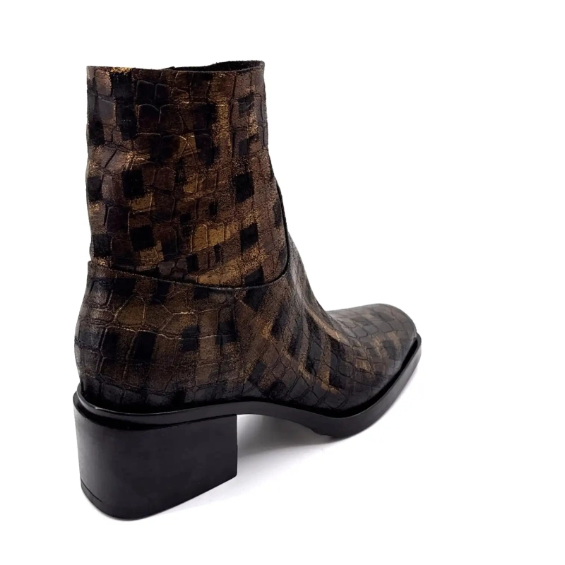 Elena iachi E4424 Aramis Cuir Moro Bronze Ivoire Chaussures