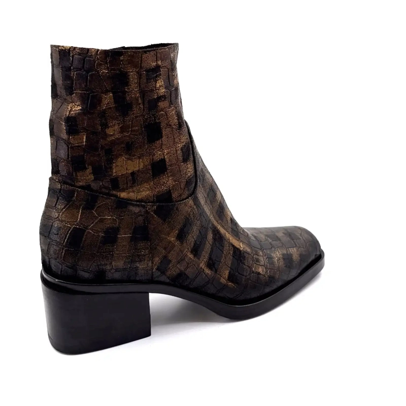 Elena iachi E4424 Aramis Cuir Moro Bronze Ivoire Chaussures