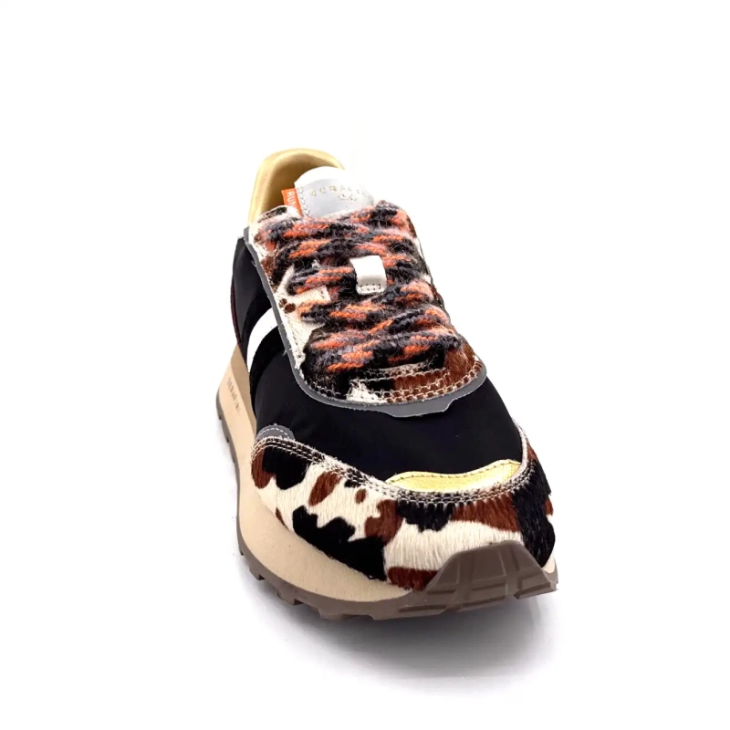 Serafini Tor 02 Daim Bordeaux Textile Noir Poulain Vache Ivoire Chaussures