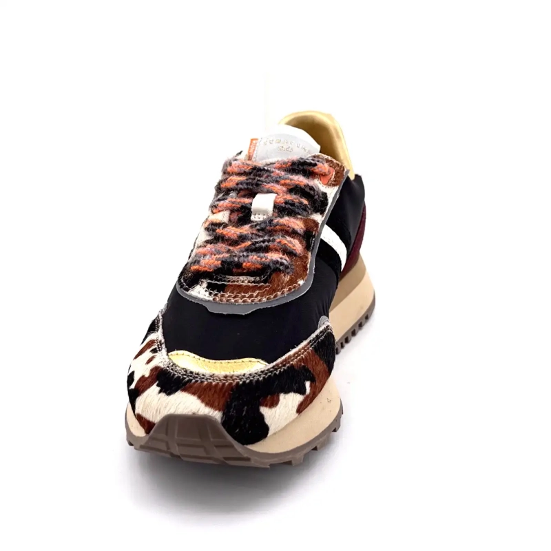 Serafini Tor 02 Zamsz Bordeaux Tekstylia Czarny Foal Cow Ivoire Chaussures