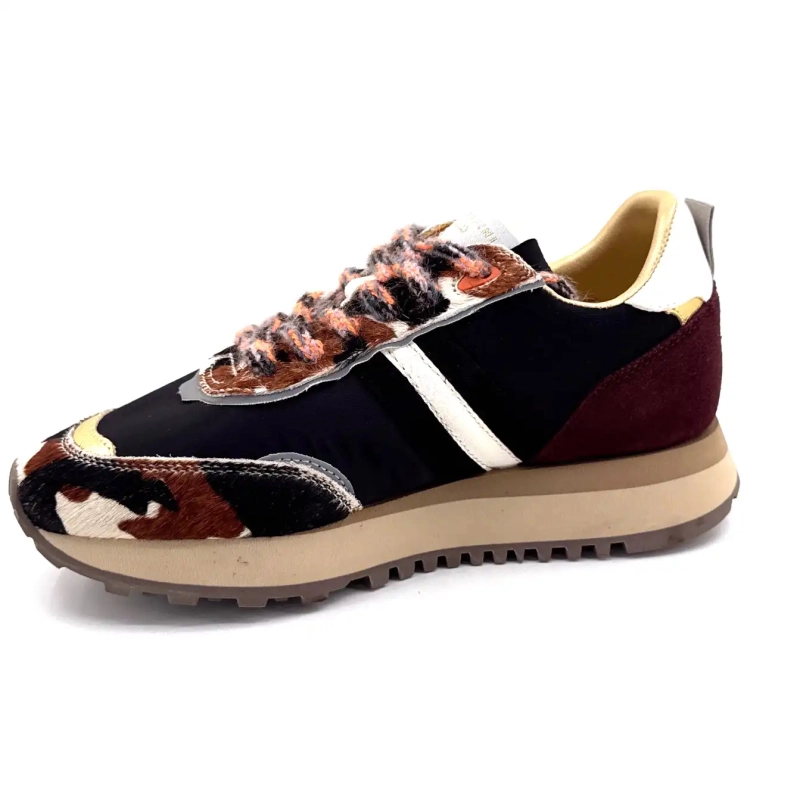 Serafini Tor 02 Mocka Bordeaux Textil Svart Föl Ko Ivoire Chaussures