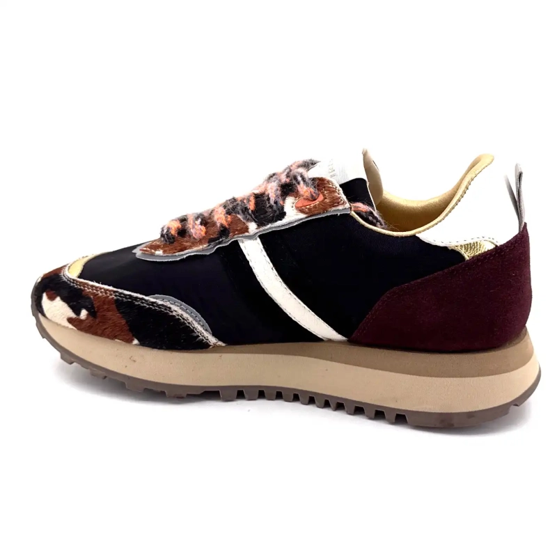 Serafini Tor 02 Ruskind Bordeaux Tekstil Sort Føl Ko Ivoire Chaussures