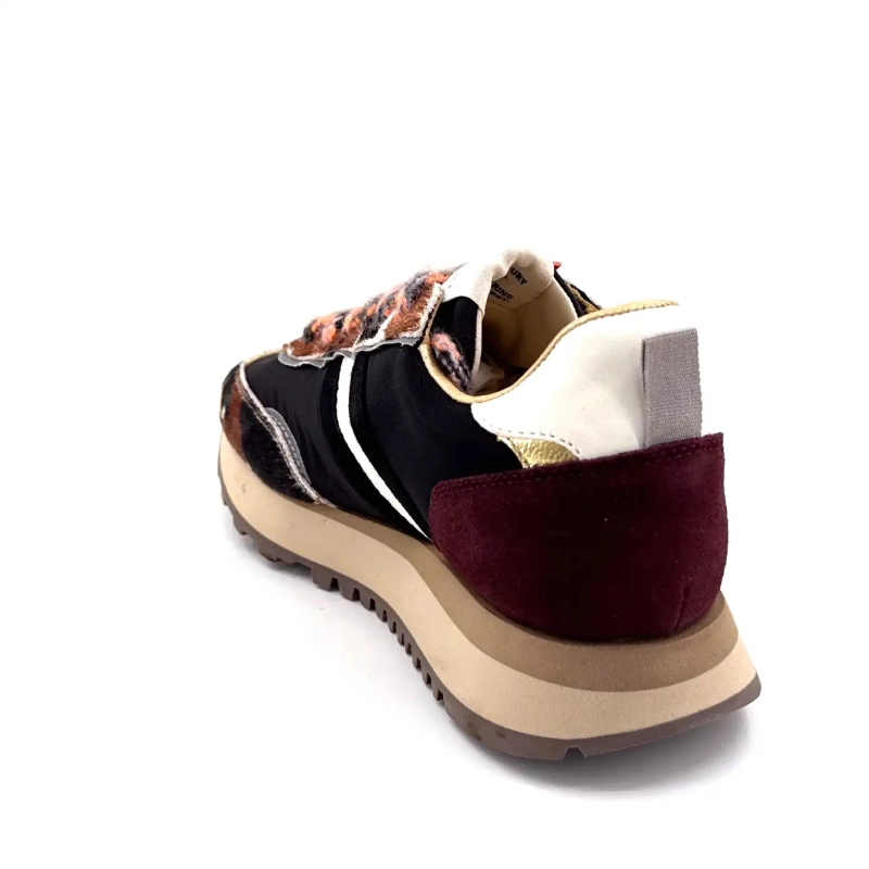 Serafini Tor 02 Suede Bordeaux Textiel Zwart Veulen Koe Ivoire Chaussures