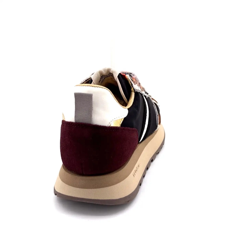 Serafini Tor 02 velúr bordó textil fekete csikó tehénbőr táska Ivoire Chaussures