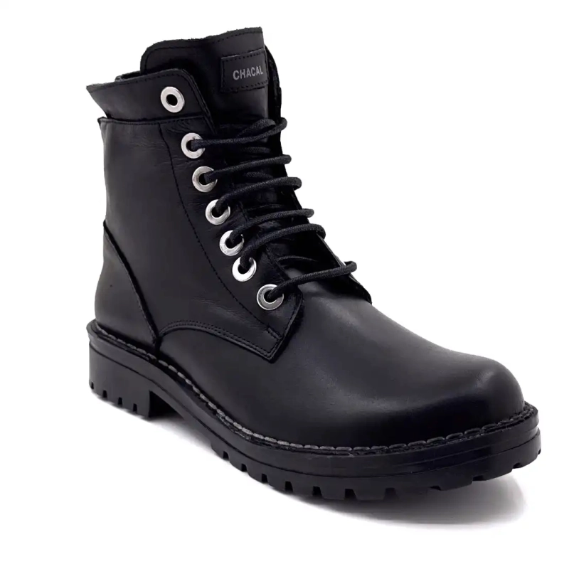 Chacal 7242 Μαύρο Δέρμα Ivoire Chaussures