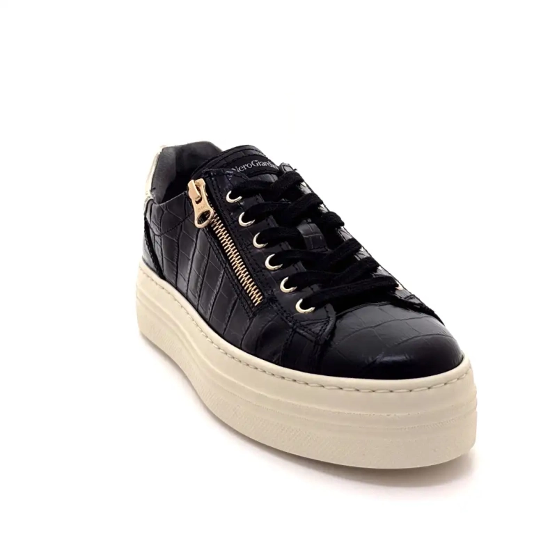 Nero Giardini 14186 D 100 Cuir Coco Noir Ivoire Chaussures