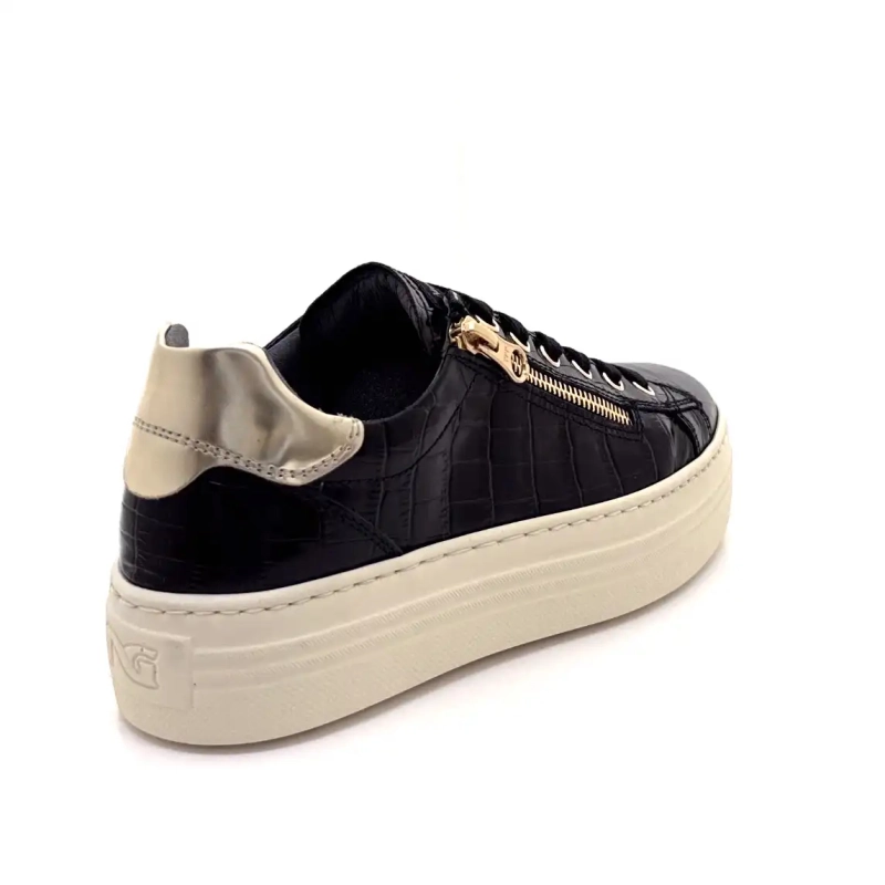 Nero Giardini 14186 D 100 Sort Coco Læder Ivoire Chaussures