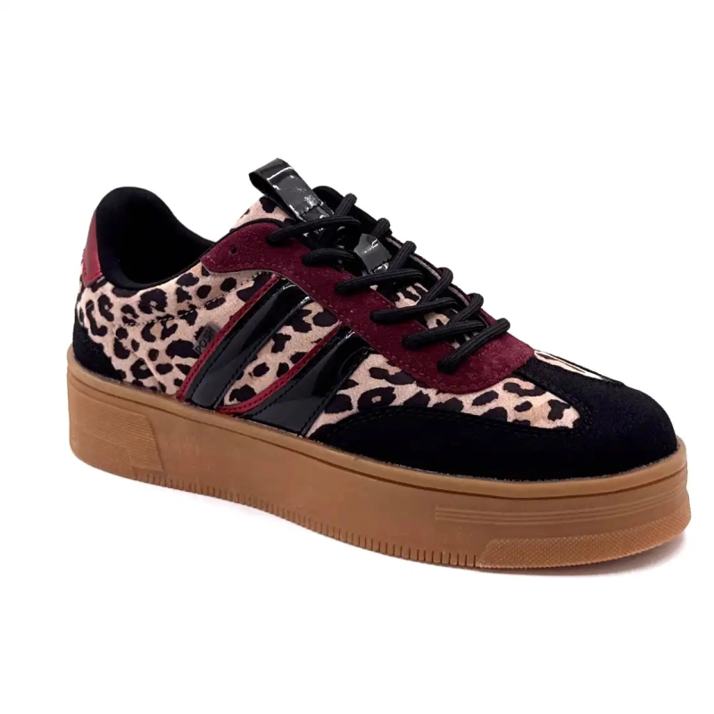 Posh 1152148 Psh3 Lily Leo Fekete és Bordó Ivoire Chaussures