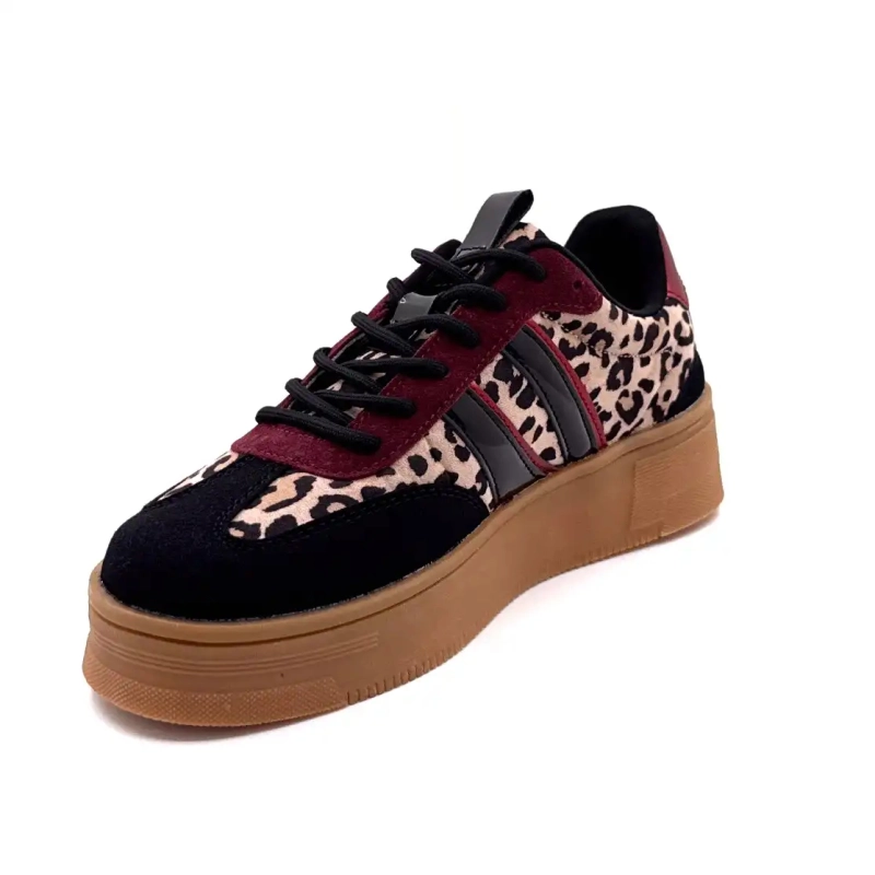 Posh 1152148 Psh3 Lily Leo Svart & Vinröd Ivoire Chaussures